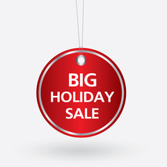 Obraz na płótnie Canvas red oval big holiday sale tag. vector illustration 