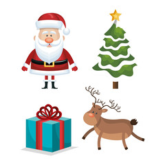 set santa claus reindeer design vector illustration eps 10