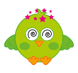 cute bird comic cartoon vector illustration design