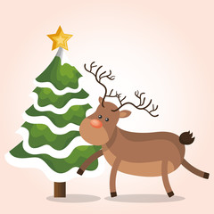 reindeer christmas isolated vector illustration eps 10