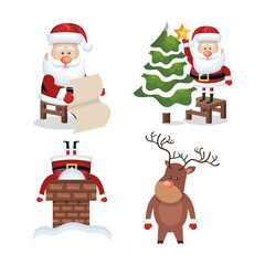 set santa claus reindeer design vector illustration eps 10