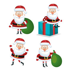 set santa claus reindeer design vector illustration eps 10