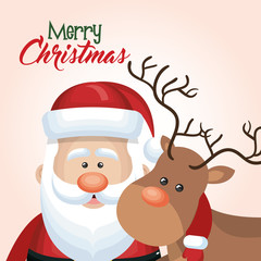 Fototapeta na wymiar santa claus reindeer christmas isolated vector illustration eps 10