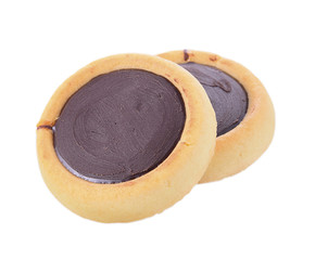 Chocolate cookie isolated on white