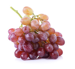 red seedless grapes isolated on white background