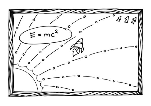 emc2 physics maths icon cartoon symbols background vector design