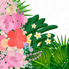 Fototapeta premium Watercolor colors flower background. Spring nature design.