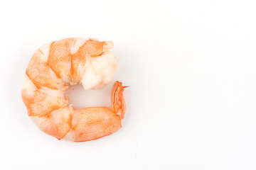 Shrimps. Prawns isolated on a White Background .Seafood