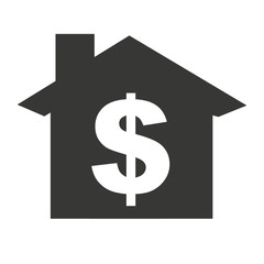 house silhouette with money symbol icon vector illustration design