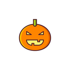 Halloween pumpkin. Colorful illustration isolated on white backg