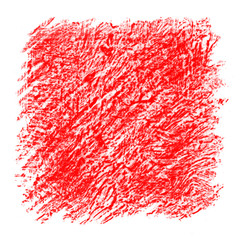 Bright crayon hand drawn strokes spot over the white background. Hatching colored pencil.