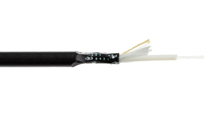 Fiber optic cable detail isolated on white