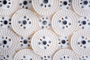 Background of optical fibers reels