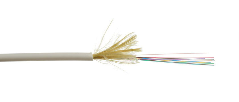 Fiber Optic Cable Detail Isolated On White