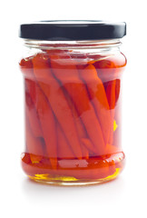 pickled pepperoni in jar