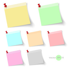 Stick note paper with Color set Isolate on white  background,Vec