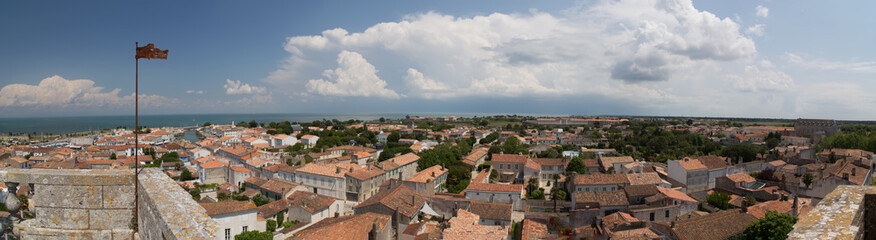 Fototapeta na wymiar port Panorama France Saint-Martin-de-Ré Ile De Re island