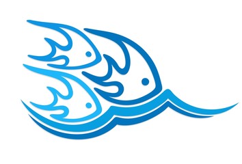 Logo fishes with wave.