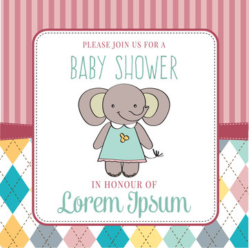 baby shower card with cute little mouse