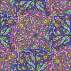 Seamless mandala pattern for printing on paper or fabric. Islam and Arabic motifs.