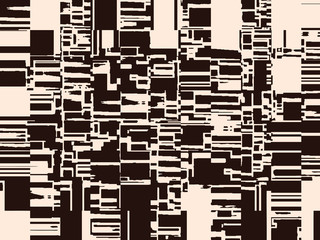 Abstract grunge vector background. Monochrome raster composition of irregular geometric elements.