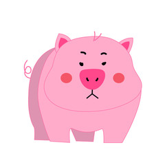 Cute pig cartoon vector