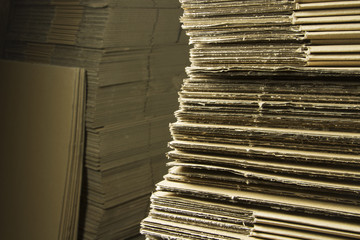 Stacked cardboards