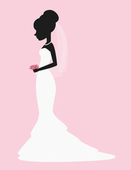 Simple bride on a pink background