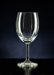 wine glass on black background