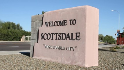 City of Scottsdale, Arizona - welcome sign - Powered by Adobe