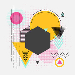 Abstract retro geometric vector background for book, web design