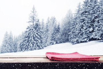 winter day and snow space 