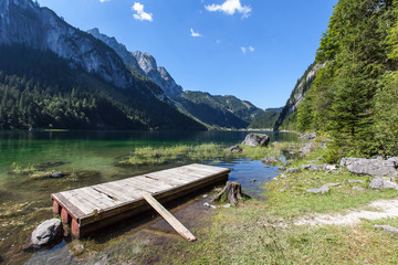 Raft on an Alpine Lake