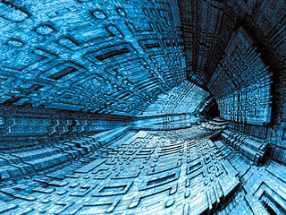 Dark cavern - abstract digitally generated image