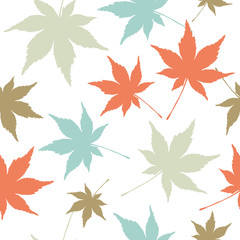 Seamless vector background with decorative leaves. Print. Cloth design, wallpaper.