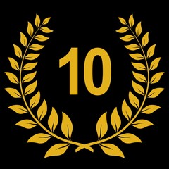 Lauriers gold 10 sur fond noir