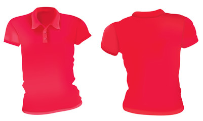 Women Red Polo Shirts Template