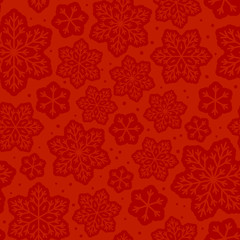 Seamless pattern with snowflakes ornate