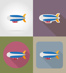 zeppelin flat icons vector illustration