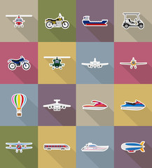 transport flat icons vector illustration