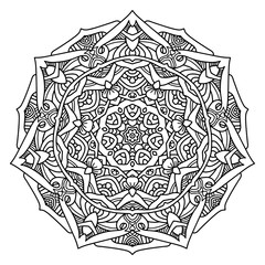 Hand drawing zentangle element. Black and white. Mandala. Vector illustration.