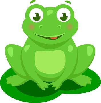 Cute Frog Cartoon Vector Isolated