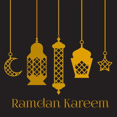 Ramadan Kareem - Islamic Holy Nights, Theme Design background, Ramadan latern, saint fest, arabian and turk religion culture set,