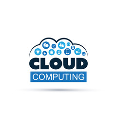 Eco Cloud Computing Icon or Logo Design