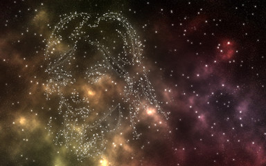 Mooie poster van sterrenbeeld vrouw portret © emieldelange