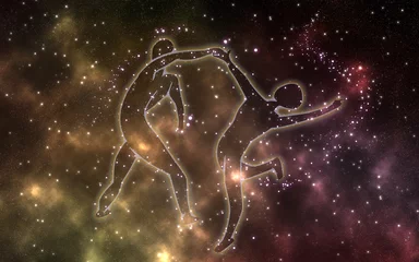 Foto op Plexiglas Mooie poster van sterrenbeeld dansers © emieldelange