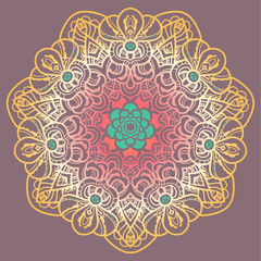 Mandala. Round Ornament Pattern. Vintage decorative elements. Hand drawn background.