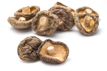 Dried shiitake on white