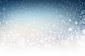 Snowflakes in winter night background