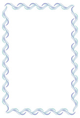 Decorative vector frame with empty space for text or photo. Blue vertical frame suitable for different greeting cards, invitations, backgrounds, prints, winter decorations. 